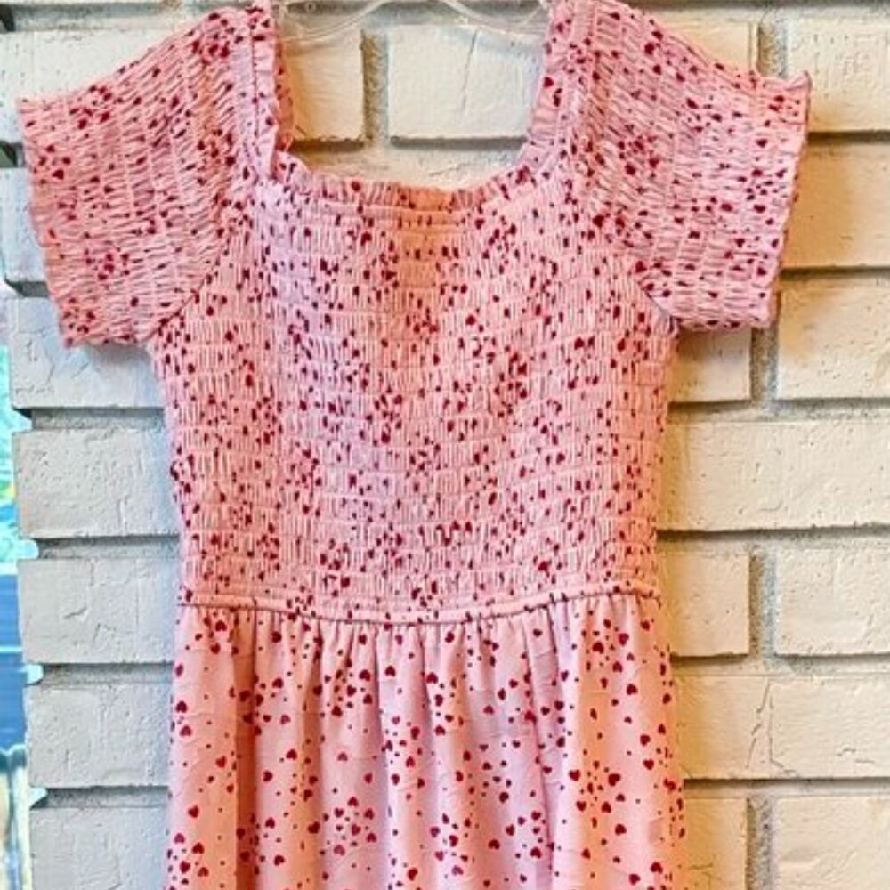Franki by Francesca's Pink Hi-Low Dress with Heart Design